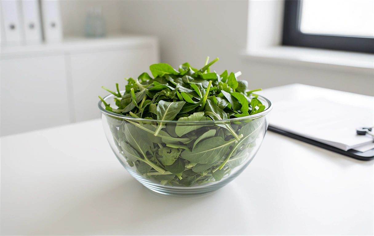 Frisches Gemüse in klinischer Umgebung